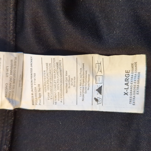 Rubies Michael Jackson Adult Zip Up Military Costume Jacket sz XL - Picture 9 of 9